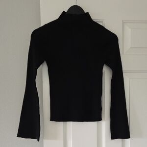 NWT Anthropologie Maeve Bell Sleeve Top // XXS, Black